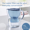 Marella XL Water Filter Jug Blue (3.5L) incl. 1x MAXTRA PRO All-in-1 cartridge - large-volume jug with digital LTI and Flip-Lid - now in sustainable Smart Box packaging