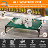 Pet Products Elevated Outdoor Dog Cot Bed, Raised Cooling Bed with Washable Breathable Mesh for Medium Dogs, Portable Raised Platform Pet Bed, Heavy Duty Metal Frame Hammock Bed, Medium, Green