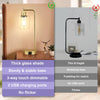 Industrial Touch Lamps Set of 2, Gold Bedside Lamps Set of 2 with Glass Shade for Bedroom(Bulbs Included)