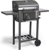 Charcoal BBQ – Barbecue with Warming Rack, Adjustable Height, Temperature Gauge – Portable, Ash Catcher, Additional Storage Shelf, 2 Foldable Side Tables, Wheels – Grill Meat, Fish & Veg