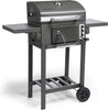 Charcoal BBQ – Barbecue with Warming Rack, Adjustable Height, Temperature Gauge – Portable, Ash Catcher, Additional Storage Shelf, 2 Foldable Side Tables, Wheels – Grill Meat, Fish & Veg