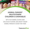 NaturesPlus Animal Parade Children’s Multivitamin Cherry Flavour - Plant Based Chewable Multivitamin for Kids - Gluten Free, Vegan - 90 Chewable Tablets