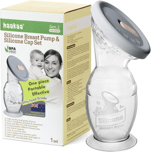 Manual Breast Pump with Suction Base and Silicone lid Set 4oz/100ml