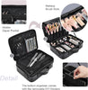 Extra Large Travel Makeup Bag Cosmetic Case Vanity Organiser Beauty Train Case with Shoulder Strap and Dividers Compartment, Black Croc