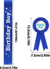 Birthday Decorations for Boys - Satin Sash, Holographic Badge, Award Ribbon Badge, Blue Sash for Kids Party Supplies
