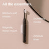 Sustainable Sonic Toothbrush - Electric Toothbrush Adults - Slim and Powerful Travel Toothbrush - Recyclable Plant-Based Head, 2 Modes, Mirror-Mount, and Charging Stand