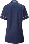 WOMENS NURSES HEALTHCARE TUNIC, DENTAL VET SALON, NAVY WITH WHITE TRIM, INS31NV (UK