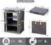 Compact Camping Storage, Pop Up Folding Camping Kitchen Unit, Camping Furniture Camping Cupboards Cabinet Outdoor 3 Shelf Aluminum Frame Portable for Garden Party Picnic, Supports 30kg