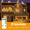 Christmas Tree Fairy Lights Outdoor - 50m 500LED Warm White String Light Mains Powered Dimmable 8-Modes Timer Remote Control Indoor Outside Waterproof Xmas Lighting Decoration