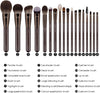 Makeup Brushes Sets,  18 Pcs Professional Makeup Brush Set, Synthetic Cosmetics Foundation Powder Concealers Blending Eye Shadows Face Kabuki Makeup Brushes with Clutch Bag (Coffee)