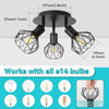 Spotlights Ceiling Lights for Kitchen, Black Spot Light Fittings for Ceilings,Retro Rotatable 3 Way Ceiling Lighting with E14 Base for Kitchen Hallway Bedroom(Bulb Not Included)