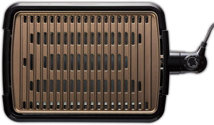Large Smokeless Electric Grill [Non stick, Healthy, Griddle, Toastie, Hot plate, Panini, BBQ, Energy saving, Dishwasher Safe Plates & Drip tray, Variable heat, 1.2m cord] 1600W 25850