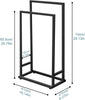 Black Towel Stand Free Standing Metal Towel Racks Freestanding 2 Tier Towel Rails Black Bath Towel Holder for Towel Washcloths Bathroom Accessories Storage 74x21x41CM