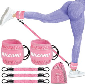 Resistance Bands Set with Ankle Straps, Glutes Workout Equipment, Ankle Weights Bands for Working Out, Butt Exercise Equipment for Women Legs and Glutes