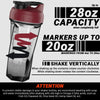 2.0 Vortex Blender Shaker Bottle Upto 828 ml | No Blending Ball or Whisk | USA Made | Portable Pre Workout Whey Protein Drink Shaker Cup | Mixes Cocktails Smoothies Shakes | Top Rack Safe