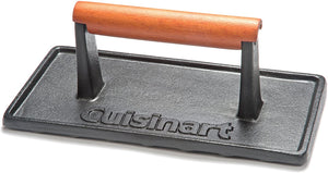 "Ultimate Grill Master's Tool:  Cast Iron Grill Press with Wood Handle"