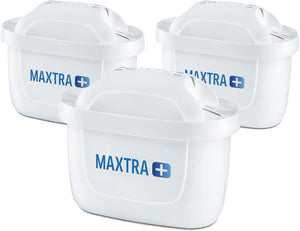 S1323 MAXTRA+ water filter cartridges, compatible with all jugs for chlorine and limescale reduction, 3 pack, White