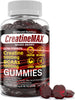 Creatine MAX 90 Gummies 5000mg Creatine Monohydrate, 1000mg BCAAs per Serving - Chewable Vegan Sugar Free Gummies, Mixed Berry Flavour (1 Month Supply)