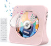 Portable CD Player with Bluetooth,  Desktop CD Players for Home, Bulit-in Double HiFi Speakers, AUX&Headphone Jack, FM Radio Boombox with Remote Control, USB Port,LCD Display(Pink)