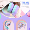 Kids Bluetooth Headphones for Girls, 3D Cat Headphones with LED Light, 2 in 1 Wired/Wireless Childrens Headphones with Mic, Portable Over-ear Headphone for iPad/Kindle/Tablet, with Gift Box