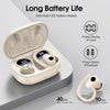 Wireless Earbuds, Bluetooth 5.3 Headphones with 4 ENC Noise Canceling Mic, 50H Stereo Dual LED Display Ear Buds, Sport Wireless Earphones with Earhooks, IP7 Waterproof Wireless Headphones, White