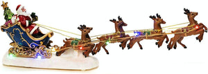 LED Christmas Scene : Santa in Sleigh with Flying Reindeer : Battery : 4205-000