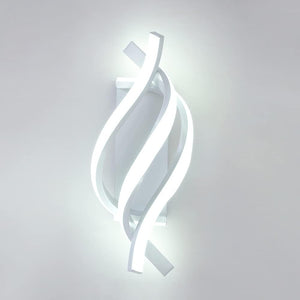 Led Wall Lights Indoor 22W, White Modern Simple Creatively Led Spiral Wall Light, Acrylic Wall Sconce Light, 6000K Cool White Wall Lamps for Bedroom Living Room Corridor Hallway