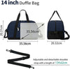 Small Duffle Bag 14 inch Carry On Mini Duffel Bag Lightweight for Travel Gym Sport-Navy Blue