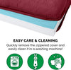 Pet Bed for Dogs and Cats - Quilted Sofa-Style Cooling Gel Foam Dog Bed, Removable Machine Washable Cover - Wine Red, Medium