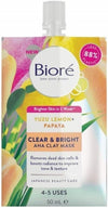 Biore Clear and Bright Yuzu Lemon + Papaya AHA Clay Face Mask 50 ml