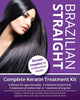 SALON QUALITY KERATIN WITH PROFESSIONAL RESULTS. Brazilian Straight, Purple Treatment Kit, 1-3 APPLICATIONS, Hair Straightening/Blow Dry/Smoothing/Home Use/Frizz Free