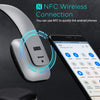 On Ear Wireless Bluetooth Headphones with Microphone -  EP636 - Bluetooth Version 4.1 + EDR, Lightweight Engineering NFC One Tap to Connect for Android and Apple - Silver