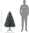 4 Feet Prelit Artificial Christmas Tree with Multi-Coloured Fiber Optic LED Light, Holiday Home Xmas Decoration, Green