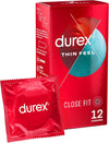 Originals Close Fit Condoms for Comfort and Confidence, Pack of 12 & Thin Feel Close Fit Condoms