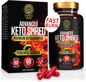 Advanced Keto Shred - 60 High Strength Cutting and Shredding Capsules - Reduce Cravings, Get Shredded and Boost Energy - Vegan Friendly - Gluten Free - Non GMO -