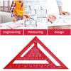 12 Inch/300mm Aluminum Alloy Triangle Ruler, Woodworking Speed Square Metric, Carpenters Square for Angle Measuring Marking (Red)