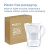 Marella Water Filter Jug White (2.4L) Half Year Pack incl. 6x MAXTRA PRO All-in-1 cartridge - fridge-fitting jug with digital LTI and Flip-Lid - now in sustainable Smart Box packaging