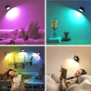 Rechargeable Wall Light Indoor with 16 RGB Lights, Battery Operated Wall Light with Remote Control, 360° Rotatable Touch Control Reading Light, Magnetic Bedside Wall Lamp for Bedroom, Black