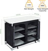 Folding Camping Storage Cupboard Portable Camping Kitchen Unit with Aluminium Frame, 1 double cupboard, Black, 100×50×80cm