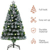 4ft White Light Artificial Christmas Tree w/ 130 LEDs Star Topper Tri-Base Full Bodied Seasonal Decoration Pre-Lit Home