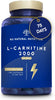 Natural L CARNITINE 2000mg. 150 Capsules 75 Days. High Concentration Improves Sports Performance. Weight Loss, Energy Resistance. CE Manufactured.