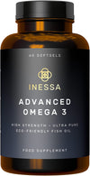 Omega 3 Fish Oil 1200mg (480mg EPA/360mg DHA per capsule) High Strength, Ultra Pure, Eco Friendly 60 capsules, 2 months supply. GMP & Friends of The Sea Certification