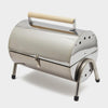 Stainless Steel Double Sided BBQ with Twin Sided Grill Function, Lightweight, Compact, Foldable, Portable Oil Drum Barbecue, Ideal for Camping, Festivals & Picnics, with Carry Handle, Silver