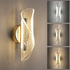 LED Wall Lights Indoor, 12W Creative Spiral Design Gold Wall Lamp, 3 Lighting Colours Modern Acrylic Wall Sconce Lights for Bedroom, Living Room, Background Decoration, Hallway, Hotel