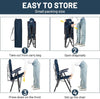 Camping Chairs for Adults Heavy Duty, Oversized Folding Garden Chair, High Back Outdoor Chair Luxury for Caravan Dining Beach Picnic, Adjustable 4-Position, Support 150kg, Blue