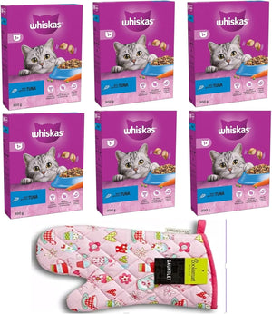 Pack of 6 Tuna Adult Dry Cat Food 300g - Complete dry pet food for adult cats 1+ One Plus 6x300g=1800g| Single Oven Gloves