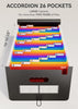 Expanding File Folders, A4 Accordion Document Organiser Folder Portable Rainbow File Organiser Filing Boxes High Capacity Storage Bag for School/Home/Office