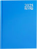 2025 A4 / A5 / A6 Diary Day to Page or Week to View Desk Diary Hard Back Casebound Back Cover (Light Blue, A4 Dap)