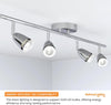 Led Celing Lights Rotatable, 4 Way Ceiling Spolights, Chrome Plated Finish, for Living Room, Kitchen, Bedroom, GU10 Led Compatible