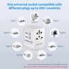 Worldwide Travel Adapter with USB C PD 30W Fast Charging, (3 USB C 2 USB-A) Universal Socket Dual 10A Fuses Surge Protection All In One International Adapter - EU UK US AU Plugs